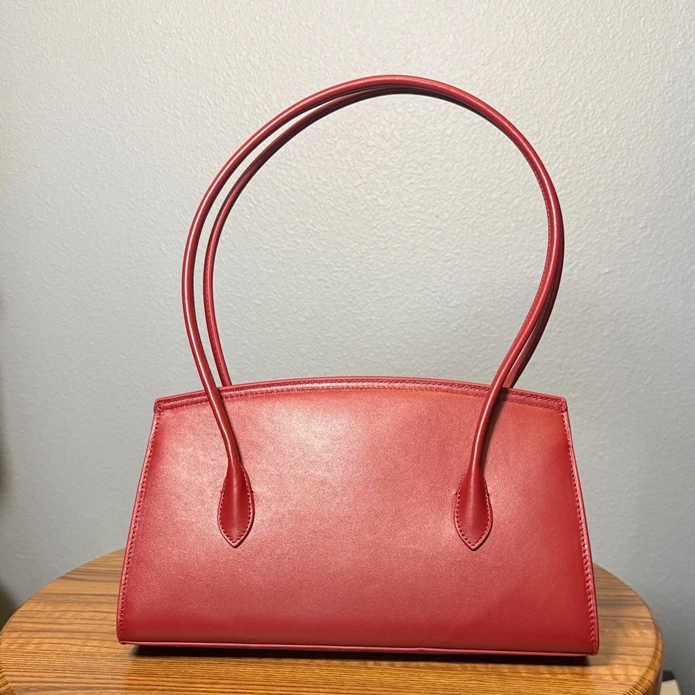 Quince Merlot Red Leather Shoulder Tote - Picture 2 of 3